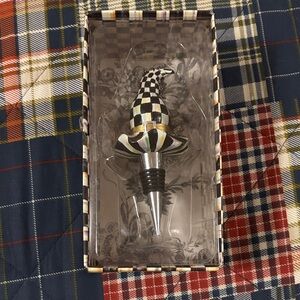 MacKenzie-Childs witch hat Wine Stopper with Gold Accents